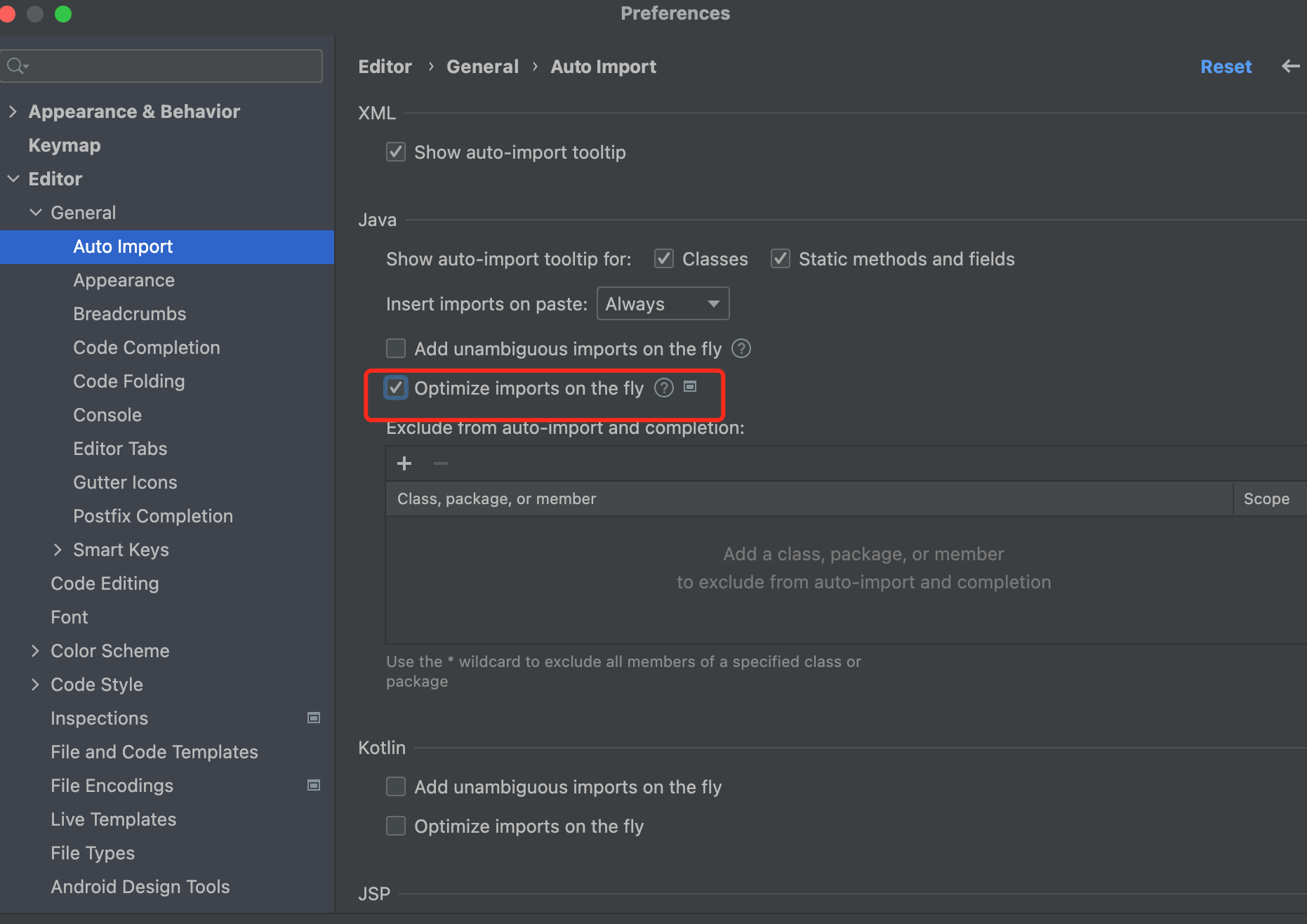 idea 自动去掉无用的包